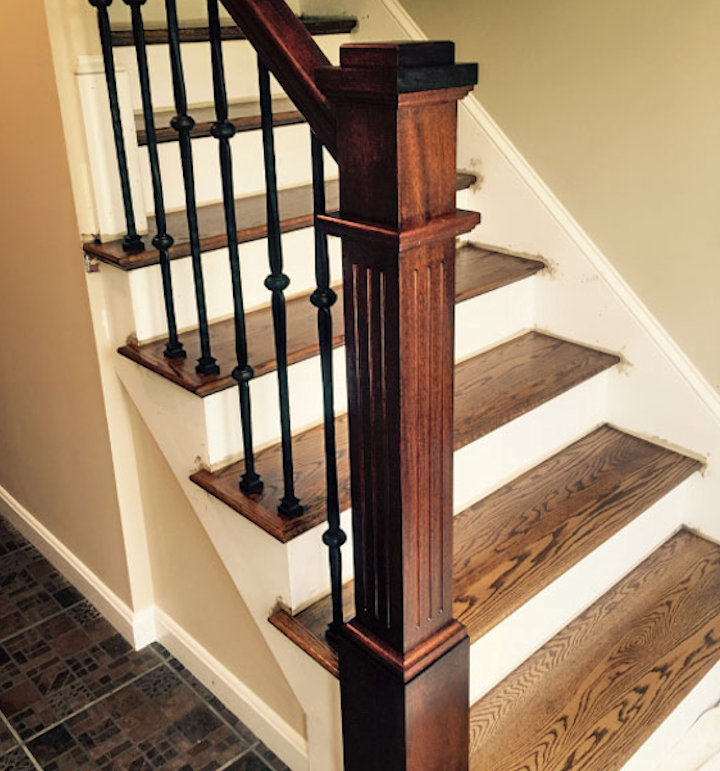 New red oak hardwood stairs