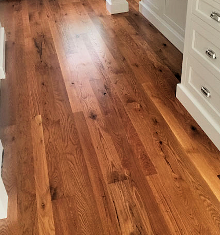 New rustic white oak hardwood floor