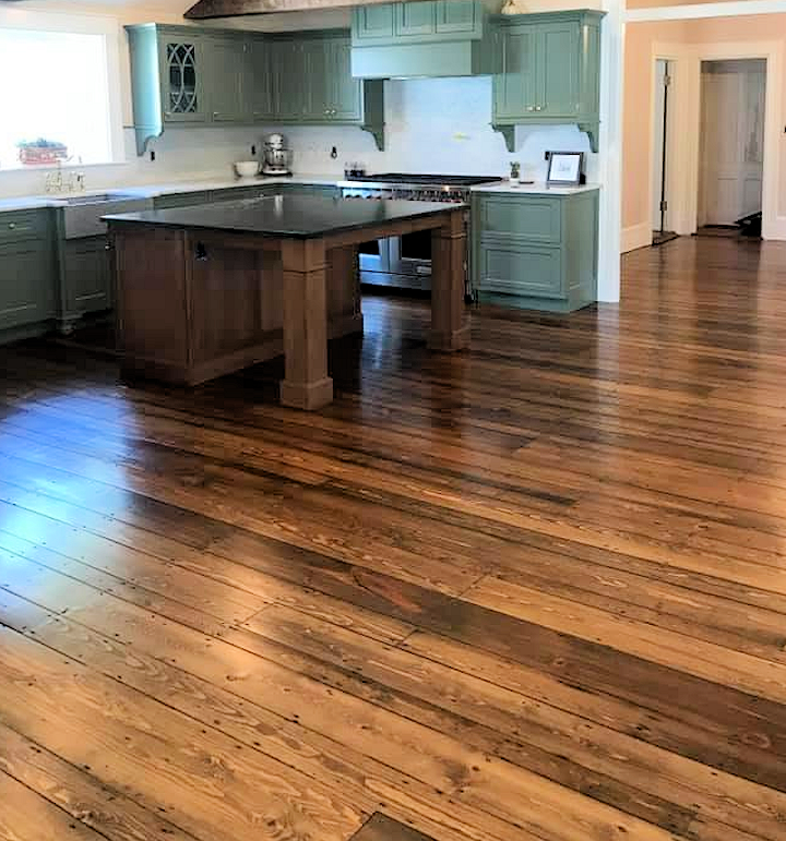 Reclaimed antique pine flooring